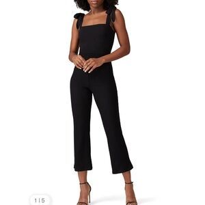 Reformation Wesley Black Tie-Shoulder Jumpsuit